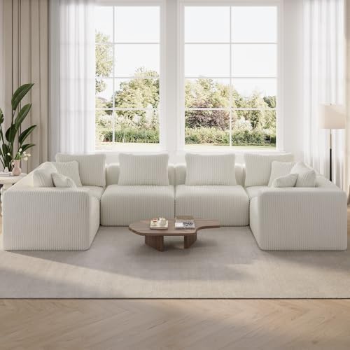 Novilla 141" Modular Sectional Sofa, U Shape Family Size Sectional Couch by Novilla