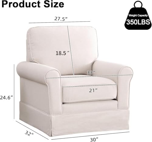 INZOY Swivel Accent Chair Set of 2 Mid Century Modern Chair, Comfy Swivel - Image 2