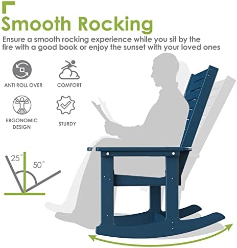 GREENVINES Oversized Outdoor Rocking Chair, HDPE Rocker - Image 4