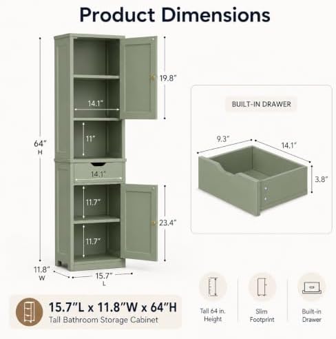 Walsunny Tall Bathroom Storage Cabinet - Image 2