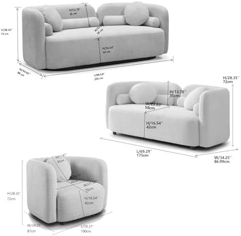 3-Piece Curved Couch Set - Image 2