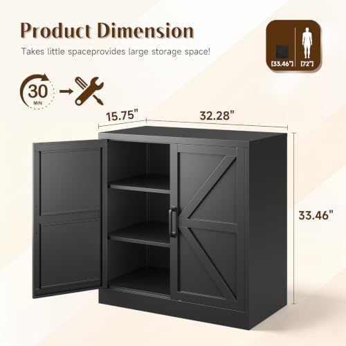 Letaya 36" Metal Storage Cabinet, Office/Bathroom - Image 3