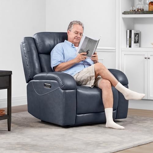 Watson & Whitely Genuine Leather Wall Hugger Power Recliner - Image 2
