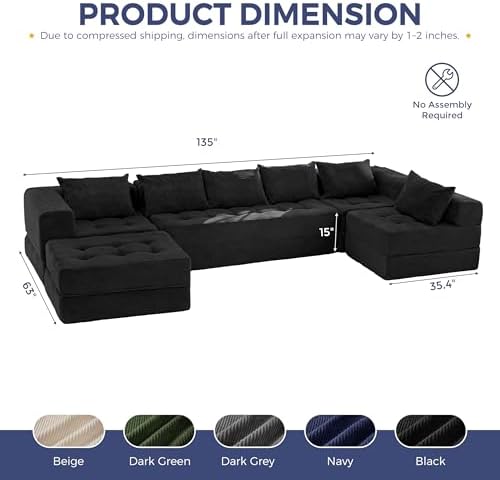 MAXYOYO 7-Seater U-Shaped Modular Sectional Sofa Couch - Image 2