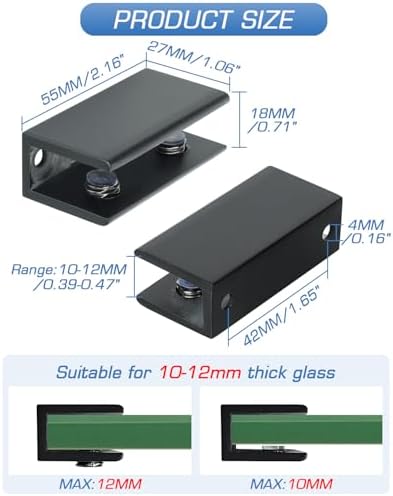 Alise Glass Shelf Brackets Black, Holders - Image 3