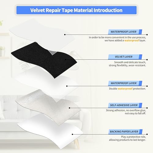 KING MOUNTAIN Couch Fabric Repair Patch, Fabric Patches - Image 3