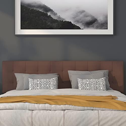 Flash Furniture Bedford Tufted Upholstered King Size Headboard in Dark Brown - Image 5