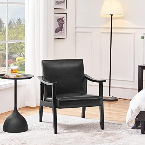 Yaheetech Accent Chairs, Mid-Century Faux Leather Armchairs - Image 4
