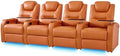 comfiroom Home Theater Seating, Top-Grain Leather Power Recliner Chair by comfiroom