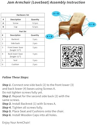 Jam Lounge Living Accent Armchair Natural Color, Natural Rattan Wicker Handmade - Image 5