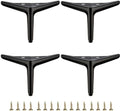 4.7 inch/12cm Matte Black Metal Furniture Legs Set of 4 by Smaxcn