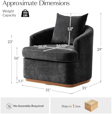 HULALA HOME Modern Swivel Accent Chair - Image 2