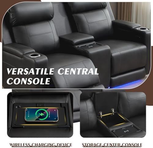 Power Reclining Loveseat with Console/Wireless Charging, Power Loveseat - Image 4