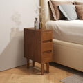 Narrow Nightstand with 3 Drawers Narrow Night Stand Solid Wood Bedside Table by IUNVR