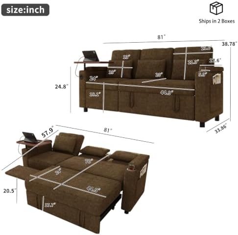 Sleeper Sofas Convertible Couches Reclining Sectional, Oversized Convertible - Image 3