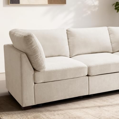 EDILLY 94 inches Oversized Modular Sectional Fabric Cloud Sofa Set, Extra Large - Image 4