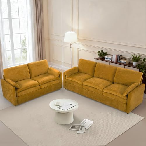 Comfy Chenille Sofa Set with Well-Filled Pillows - Image 4