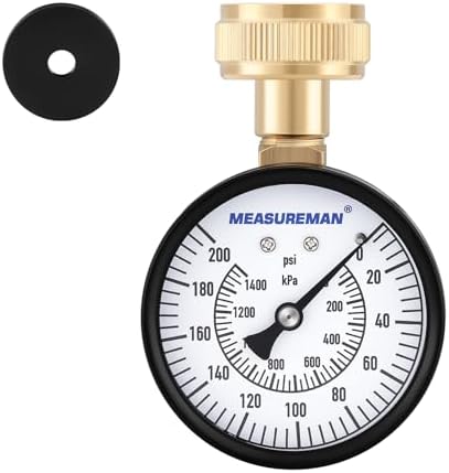 MEASUREMAN 2-1/2'' Water Pressure Test Gauge, 0-200 Psi, 3/4" Female Garden by MEASUREMAN