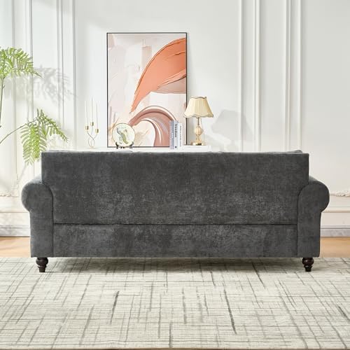 86.5" Chenille Sofa Couch 3-Seater | Modern Chesterfield Sofa - Image 3