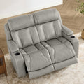 Watson & Whitely Reclining Sofa Loveseat W Power Lumbar Leather Light Grey by WatsonWhitely