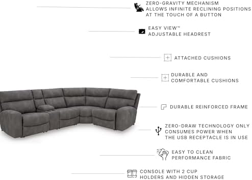 Signature Design by Ashley Easy-to-Clean Power Reclining Sectional - Image 4