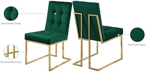 Meridian Furniture Pierre Collection Modern | Contemporary Velvet Dining Chair - Image 7