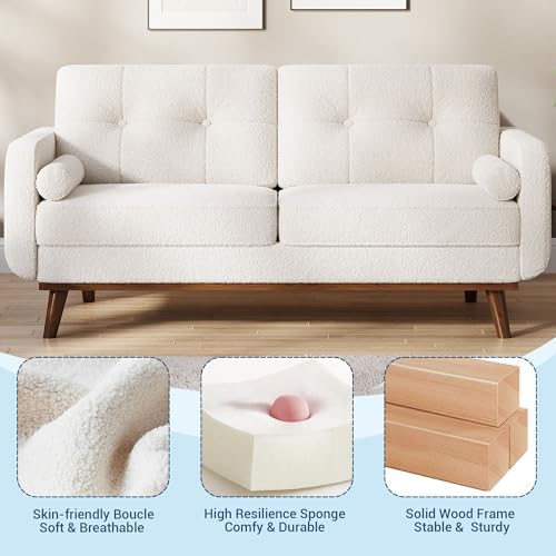IDEALHOUSE 65" Mid Century Modern Couch Sofa Loveseat - Image 6