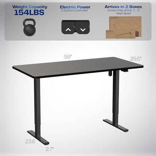 VIVO Black 60 x 30 in Standing Desk, DESK-KIT-0B6B - Image 3