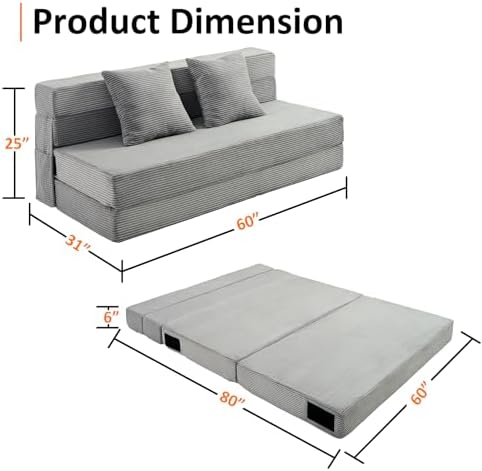 JKMAX Queen Size Folding Sofa Bed - 4 in 1 Convertible Sleeper Chair - High - Image 2