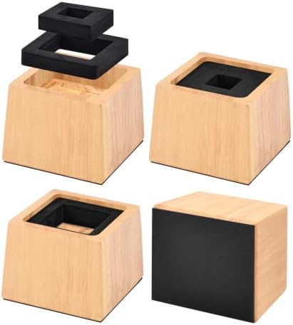 Wooden Bed Risers 3 Inch Heavy Duty, Support 2500 lbs by OYMVEKIK