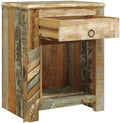 Reclaimed Wood End Table with 1 Drawer and 1 Door by Unknown