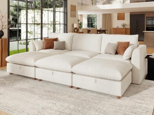 WorthFurni Oversized Modular Sectional Sofa, Comfty 6 Seat Modular Sofa by WorthFurni