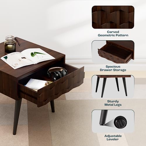 Bme Georgina Solid Wood Mid-Century Modern Side Table - Image 6