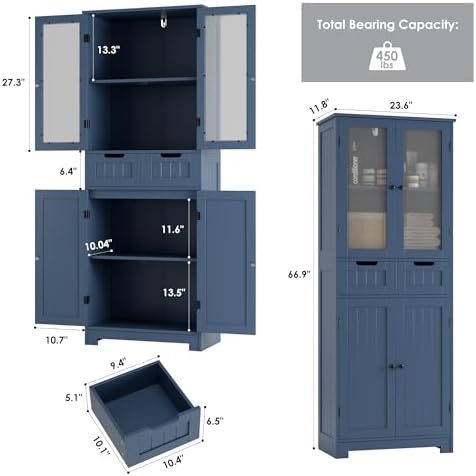 HORSTORS 67" H Bathroom Storage Cabinet - Image 2