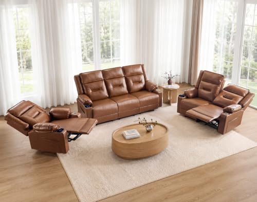 3-Piece Living Room Recliner Sofa Set, Loveseat & 3-Seater Couch by NOOKSLEEPER
