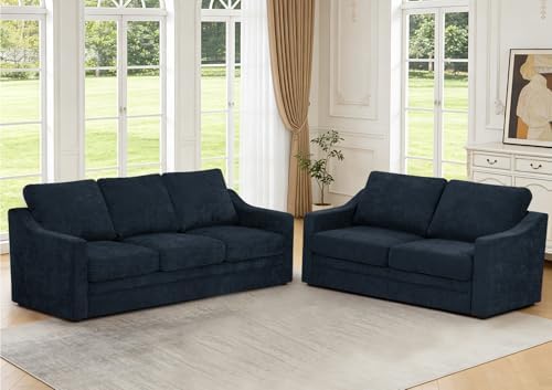 2 Pieces Chenille Sofa Set w/Soft Back Cushion - Image 5