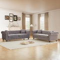 2 Piece Mid Century Modern Chesterfield Sofa Set by Unknown