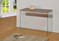 Reclaimed Wood Look/Tempered Glass Sofa Console Table Shelf by Unknown