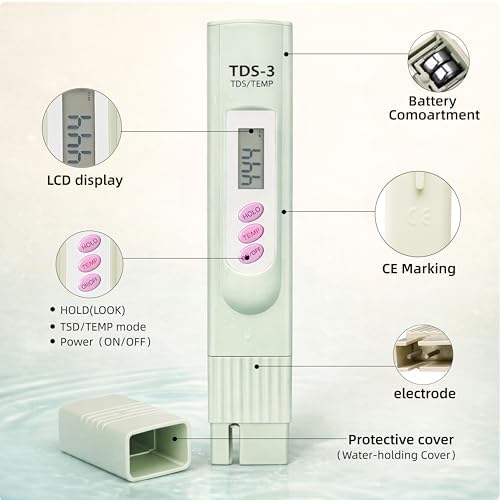 TDS Meter Digital Water Tester for Drinking Water, 3 in 1 TDS, Temperature Meter - Image 3
