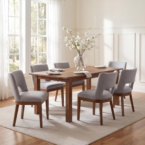 Wooden Kitchen Chairs with Open Hollow Back Set of 4 - Image 3