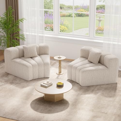 Luxanimarion 2PCS 1/8 Round Modular Sectional Sofa, 2 Seater Modern Curved by Luxanimarion