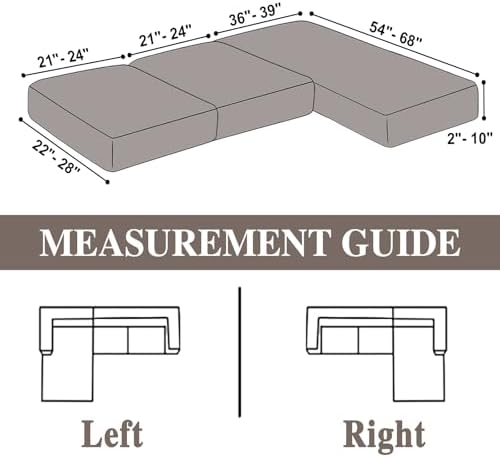 LA MEACK Couch Cushion Covers for Sectional Sofa L Shape Washable Separate Seat - Image 6