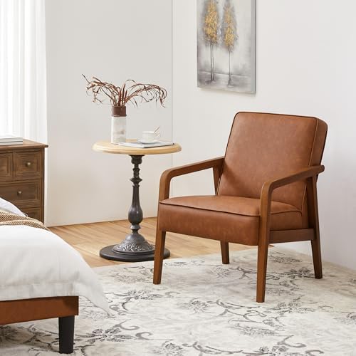 Yaheetech Accent Chair, Mid-Century Modern, Light Brown by Yaheetech