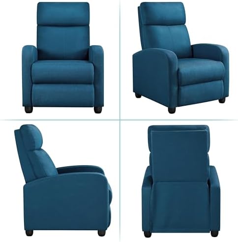 Yaheetech Recliner Chair with 3 Adjustable Angles Living Room Chairs Blue - Image 6