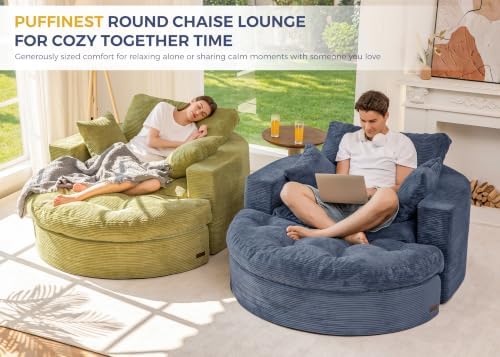 MAXYOYO Oversized Round Chaise Lounge Sofa, Boneless Chair - Image 3