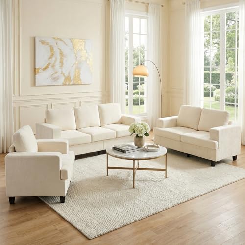 Mjkone 82" Width 3 Piece Living Room Sofa Set by Mjkone