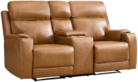 CANMOV Genuine Leather Power Recliner Loveseat - Image 3