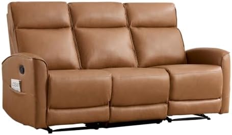 ANJ 77" Wide Manual 3-Setaer Nursery Recliner Sofa - Image 7