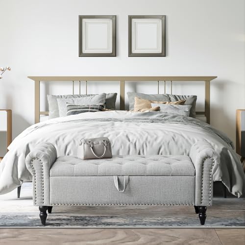 Furniliving 51” Bedroom Bench, End of Bed Bench - Image 2