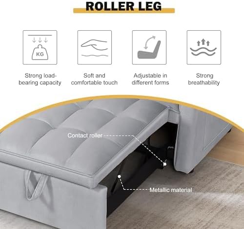 NicBex Sleeper Sofa Bed with Adjustable Backrest & Side Pockets - Image 6